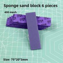 400# 7x6片模型人偶抛光砂纸，耐用干湿两用海绵砂纸，适用于手工模型、陆地模型、海洋模型、航空模型、人偶和汽车模型的打磨抛光。 - 彩色 - 查看 20