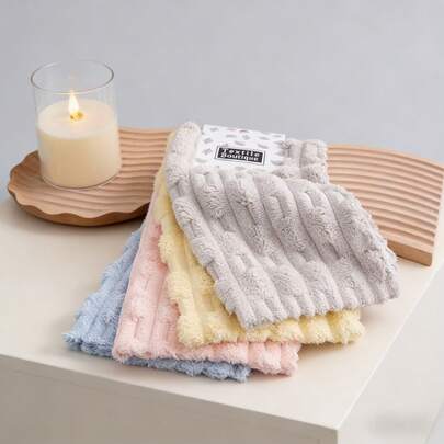 1/5 Packs Of Random Color Striped Cleaning Cloths, Microfiber Kitchen Cleaning Cloths, With Hanging Loops, Reusable And Washable, For Removing Grease, Washing Dishes, Super Absorbent, Suitable For Kitchen, Car, Window Cleaning And Home Cleaning.