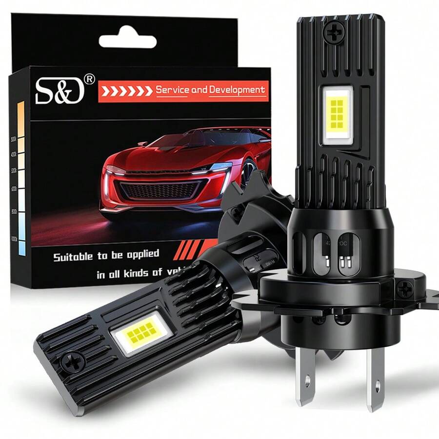 S&D H7 LED Canbus 车灯 H7 LED 汽车大灯灯泡 CSP 高低光束前照灯雾灯 6000K 即插即用 - A - 查看 1