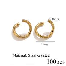 100-Piece Set Of Stainless Steel 18K Gold-Plated Open Jump Rings In 3, 4, 5, 6, 7, 8, And 10mm Sizes; Open Ring Connectors For DIY Bracelet And Necklace Jewelry Making - Yellow Gold - View 10