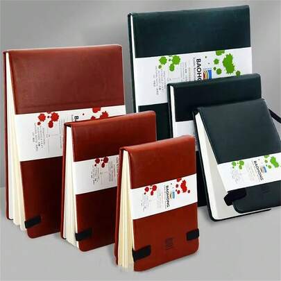 Baohong 100% Cotton PU Watercolor Paper Book 300g 24sheets Portable Travel Watercolor Sketchbook Acuarelas Art Supplies