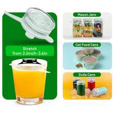 12 piezas de tapas de silicona pequeñas y elásticas, duraderas, reutilizables para tarros de yogur, cubiertas de almacenamiento para tazas, cuencos, tarros, frutas - Multicolor - Ver 5