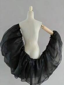 1pc Bridal Wedding Dress High-End Mesh White & Black Luxury Detachable Shawl Shoulder Accessory - Multicolor - View 2