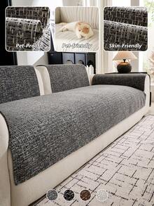 1件装雪尼尔四季通用宠物防滑沙发垫，适用于家庭客厅、卧室、办公室沙发，可机洗 - 多色 - 查看 9