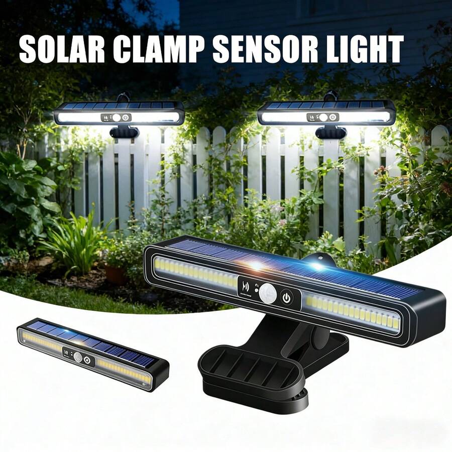 太陽能感應夾式壁燈,可攜式充電戶外防盜燈,防水庭院露台花園中庭裝飾,居家節日禮物 - 彩色 - 查看 1