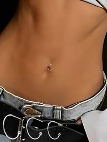 1件装 925纯银极简性感肚脐环（女士款） - 單隻 - 查看 2