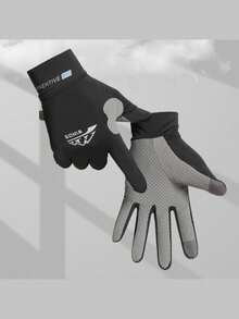 New Silky Fiber Material Men's Gloves, Suitable For Outdoor Cycling, Fishing, Anti-Slip, UV Protection Full Finger Gloves, Applicable For Boating, Kayaking, Sports Design, Lightweight Gloves, Premium Fabric, Durable Material, Sports Gloves, Fishing Gloves, Outdoor Enthusiasts, Kayaking And Fishing Lovers - Multicolor - View 6