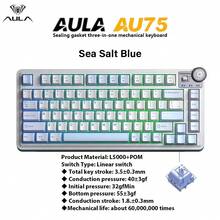 AULA Teclado mecánico para juegos inalámbrico AU75, 3 modos: Bluetooth 5.0/2.4G/USB-C, interruptores personalizables intercambiables, retroiluminación RGB, teclas PBT, perilla multimedia, apto para Windows y Mac, para jugadores - Ver 15