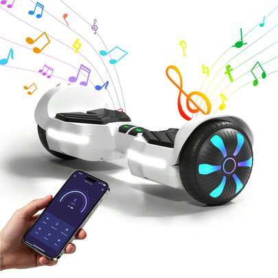 6.5" Hoverboard Electric Self Balancing Scooter With Bluetooth Speaker Colorful Lights UL2272 Certified All Terrain