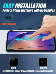 Black Android Phone Screen Protector 5pcs Precise Fit Silk-Screened High-Definition Tempered Glass Screen Protector Set Compatible With Samsung Galaxy Devices Featuring A Fine Silk-Screen Black Border Full-Screen Coverage No Peeling No Dust Entry No Screen Bulge High-Definition High-Transparency Material Retains The Original Screen's Color And Clarity Mother's Day Gift - Clear - View 5