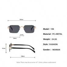 Men's Fashionable Frameless Lightweight Square Fashion Glasses - Multicolor - View 10