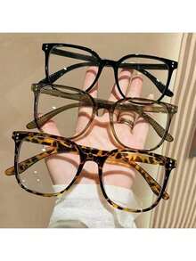 2026 Hot-Selling Oversized Square Tortoiseshell Computer Glasses, Vintage Retro Anti-Eye Strain & Anti-Eyewear Women & Men, Fashion Frames Gaming, Reading & Daily Screen, Non-Prescription Lens - 彩色 - 查看 2