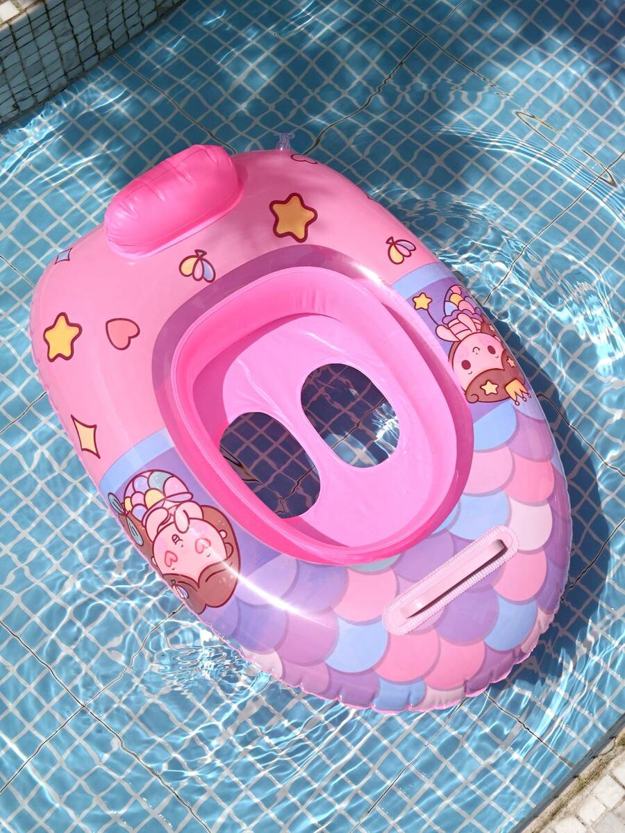 1pc Kids Swimming Pool Inflatable Floating Seat Chair, Cute Swim Ring Floats, Children Learning Swimming Pool Bath Tub Inflatable, First Day Of School