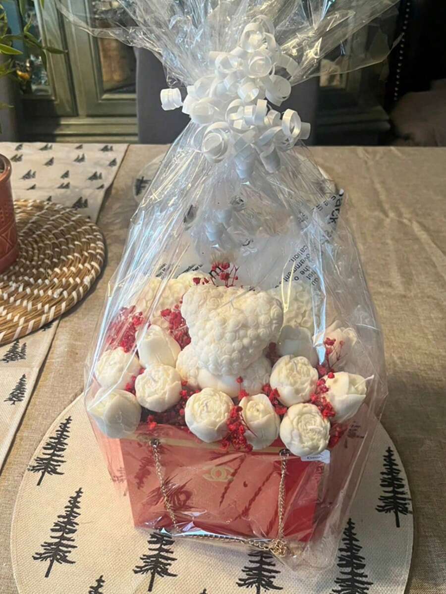 Hộp quà tặng vòng cổ hoa hồng đỏ cao cấp, trang sức hoa tươi, hộp quà tặng ngày Valentine. - Nhiều màu - Xem 1