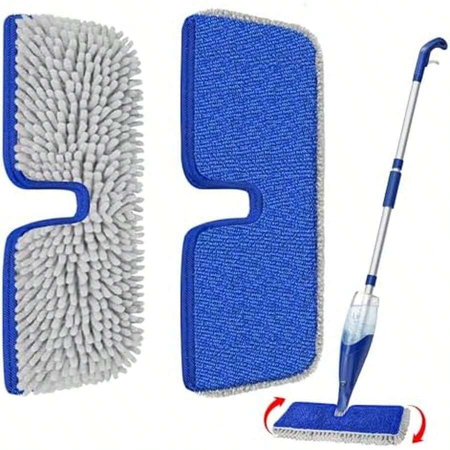 Double-Sided Mop Pads For O-Cedar ProMist MAX Spray Mop - Reusable Microfiber For Kitchen Bathroom Tile Cleaning - Washable Absorbent Chenille For Hardwood Laminate Floor Cleaning - Miếng lau nhà - Xem 1