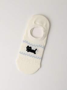 1/3/6/12 Pairs Fairisle Cartoon Boat Socks, Women Summer Thin Ankle Liner No Show Socks - Multicolor - View 3