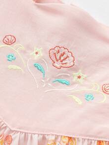 Balabala Đầm midi tay ngắn thêu hoa nổi bật cho bé gái, mẫu mới mùa hè 2026. - tông màu hồng - Xem 4