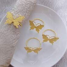 4pcs/10pcs 4cm/1.57in Diameter Metal Napkin Rings, Multiple Colors And Styles Available, Suitable For Restaurant Decor, Tabletop Accessories, Wedding Decoration, Fabric Crafts, Applicable For Cafe, Household, Restaurant, Party, Prom, Picnic, Team Building, Gathering With Friends, Home Decor, Office, Etc. Great Gift For Father's Day, Mother's Day, Holidays, Friends, Family, Teachers, Colleagues, And Daily Gifting. - Multicolor - View 3