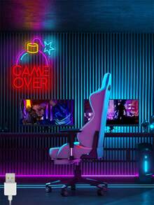 Lampu Dinding Neon LED, Dekorasi Ruang Bermain, Papan Neon Gaming, Lampu Neon LED Ruang Bermain, Cocok untuk Dekorasi Ruang Tamu dan Kamar Tidur - MultiWarna - View 5