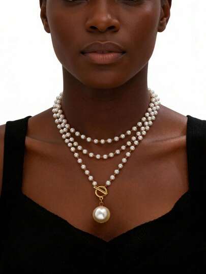 1 pieza Collar de mujer con cuentas, adecuado para uso diario