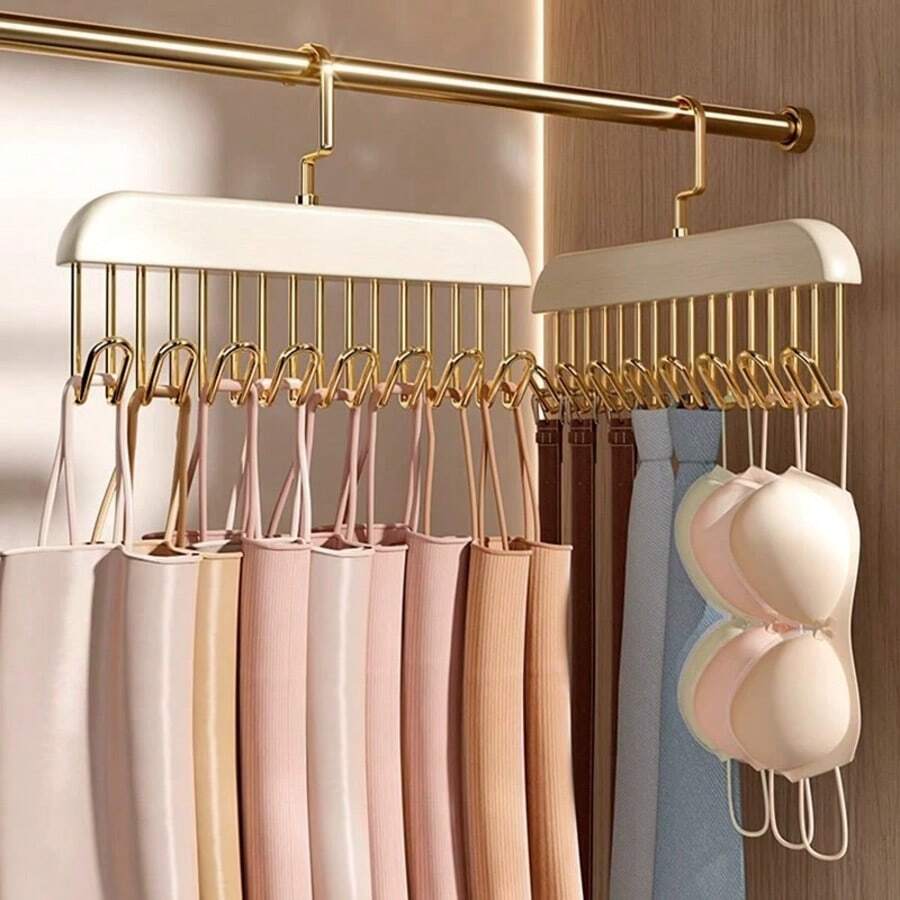 1/2 piezas Percha multiusos, Estante de almacenamiento para sujetador y camiseta, Tendedero sin costuras - Blanco - Ver 1