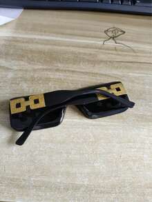 新款镂空镜框时尚眼镜，男女皆宜的欧美时尚高端眼镜，引领潮流T台风 - 黑色 - 查看 3