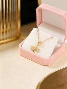 1PC Vintage Star Moon Sun Pendant Necklace For Women, Stainless Steel Chain Jewelry, Elegant Fashion Gift For Party, Daily Wear & Mother's Day - Multicolor - View 3
