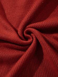 Men's Spring/Summer Neutral Knit Polo Collar Top, Cable Texture Slim Fit Casual Business Commute Short Sleeve Pullover T-Shirt - Red - View 9