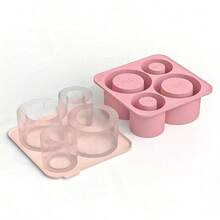 4pcs Reusable Silicone Ice Cube Tray Mold With Lid, Fits 20oz, 30oz, 40oz Insulated Tumblers, Compatible With Stanley Back To School Series - Multicolor - View 6