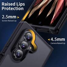 1 ốp lưng bảo vệ kiểu dáng doanh nhân tối giản màu đen/xanh navy/xám cho Galaxy Z Fold7, được làm từ chất liệu PC cứng mờ thân thiện với da kết hợp với khung TPU mềm, bề mặt mờ, chống trầy xước, chống trơn trượt, thiết kế vòng bảo vệ camera nhô cao giúp ngăn ngừa trầy xước ống kính. - màu đen - Xem 3