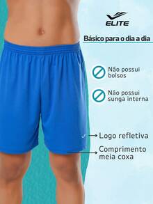 Kit Of 2 Men's Basic Bermuda Shorts For Soccer/Gym In Polyester - Elite Original - 1 Black - View 7