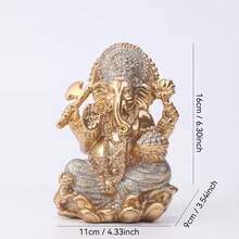 1pc Resin Elephant Statue Home Decor, Decorative Ornament, Scene Decoration - Buddha Statue - View 6