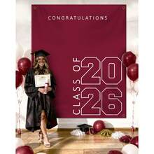 Congratulations Class Of 2026 Banner Minimalist Backdrop For Graduation Party Decorations Photo Background - 多色 2 - 查看 1
