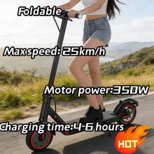 Adult Electric Scooter - Foldable - Suitable For College Students And Office Workers For Daily Commuting - As A Gift For Festivals - 350-Watt Motor - 20-Kilometer Range - 8.5-Inch Solid Tires - Puncture-Resistant Tires - 120-Kilogram Load Capacity - 25 Kilometers Per Hour Speed - Folding Design - Black - màu đen - Xem 1