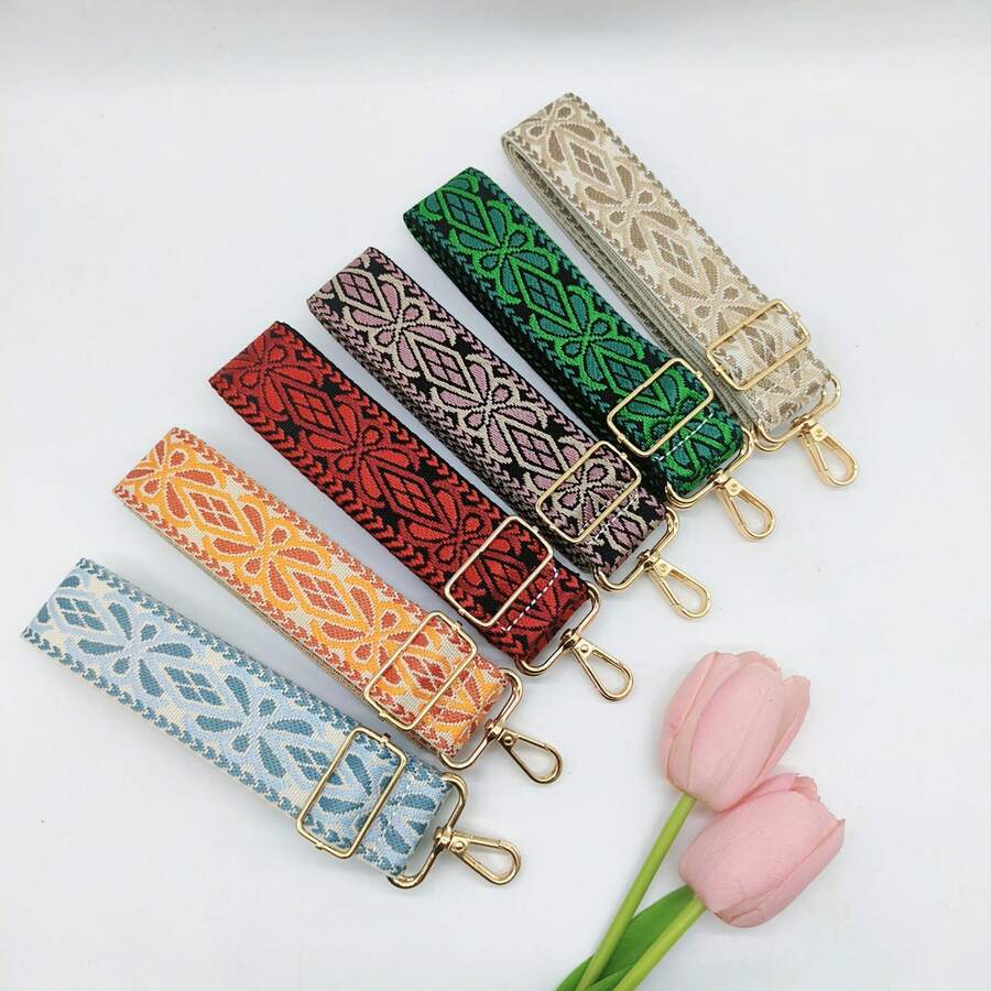 1pc 3.8CM Colorful Flower Shaped Adjustable Bag Strap, Replacement Shoulder Strap For Commuting And Travel Bag Straps Bag Charm Accessories Teacher Gifts Accessories Festival Graduation Teacher Appreciation Gifts Birthday Mother Gifts Mothers Day Gift - Multicolor - View 1