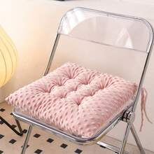 1pc Thickened Bean Velvet Seat Cushion, Office Chair Pad, Dining Table Office Dormitory Classroom Chair Pad, Long-Sitting Stool Cushion - Multicolor - View 14