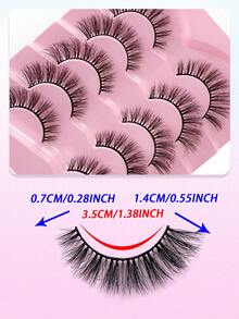 Bộ 5 cặp mi giả ENCHUW kiểu dáng tự nhiên, mềm mại, bồng bềnh, có thể tái sử dụng, mi nối trang điểm dễ sử dụng cho người mới bắt đầu. - màu đen - Xem 2