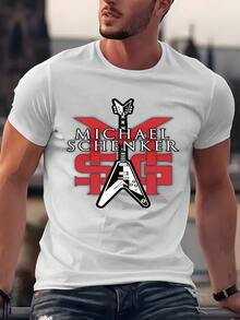 Camiseta para hombre con diseño de guitarra de Michael Schenker - Blanco - Ver 6