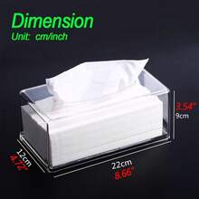 Acryl-Kosmetikpapierhandtuchbox, Papierhandtuchbox, transparente Box, rechteckige Papierhandtuchbox für Schlafzimmer, Esszimmer, Büro, Badezimmer, Küche und Auto - transparent - Übersicht 7