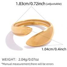 Uself Bộ 3 chiếc nhẫn hở hình giọt nước hai tông màu thời trang, mạ vàng 18K, làm từ thép không gỉ 304, kiểu dáng hình học tối giản, phù hợp cho phụ nữ, thiếu nữ và nhiều dịp khác nhau. - Nhiều màu - Xem 8