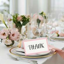 24/48 Pcs Pink Tented Place Cards, Folded Place Cards Are Ideal For Wedding Place Cards, Buffet Food Label, Banquet Tables, Cocktail Parties, And Name Cards - A - View 8