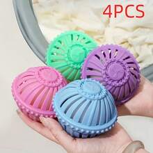 4 Pcs Reusable Laundry Balls - A Device With Anti-Fur Shedding Function And A Clothes Fixing Ball Holder. No Electricity Required For Use. Durable TPR Cat Fur And Fabric Collector. Suitable For Washing Machines. Standard Washing Safety Performance. Suitable For Pet Owners And Families. Laundry Room Accessories, Laundry Balls, Laundry Attachments. Interesting Design. No Electricity Required. - Laundry Balls - View 5