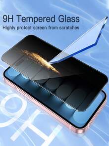 Shockproof Mobile Phone Screen Protector 3pcs Tempered Glass Privacy Screen Protector, Compatible With IPhone 15/15 Plus/15 Pro/15 Pro Max, 14/14 Plus/14 Pro/14 Pro Max, 13 Mini/13/13 Pro/13 Pro Max, 12 Mini, 16/16 Pro/16 Plus/16 Pro Max, 17/17 Air/17 Pro/17 Pro Max, Anti-Scratch, Anti-Fingerprint, Anti-Drop, Anti-Peeping, Perfectly Fits Phone Cases, Mother's Day Gift - Black - View 3