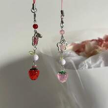 Strawberry Bag Charm  Keychain Charm Strawberry Phone Pendant For Various Occasions - Pink - View 6