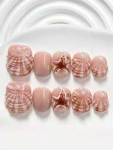 10pcs/Set Valentine's Day Handmade Nail Art Kit, Includes White Flower & Bow Decor, White & Red Gel Nails, French Polka Stickers, Heart Painting, Silver Beads Embedded, 3 Sizes Available: Almond/Square/Coffin Shape, With Set, Suitable Sweet Ladies & Girls, Valentine's Day/Party/Daily Wear Nail Supplies Handmade Press On Nails - 多色 24 - 查看 3