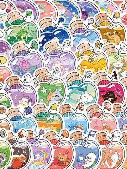 50Pcs Cartoon Stickers Animal Stickers Cute Stickers Decorative Stickers Color Stickers Valentine's Day Stickers Ocean Stickers Funny Stickers Vinyl Waterproof Stickers Aesthetic Laptop Sticker Pack Skateboard Stickers Water Bottle Stickers Notebook Stickers