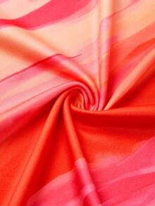 Đầm ôm sát eo lệch vai, bất đối xứng, màu đỏ và hồng nhuộm tie-dye dành cho nữ, gợi cảm và quyến rũ, phù hợp cho các bữa tiệc, kỳ nghỉ biển, ngày Valentine và các dịp khác, chất liệu co giãn, ôm sát giúp thon gọn vóc dáng, đầm dài thêm lý tưởng cho mùa xuân và mùa hè. - Hồng - Xem 7