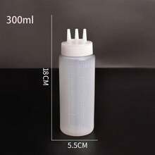 1/2/3pcs Multi-Purpose Kitchen Squeeze Bottles, 3-Hole Design With Measurement Markings - Durable PE Material, Great For Sauces, Condiments And Baking - Includes White, Red And Amber Nozzles, Condiment Dispenser | Modern Kitchenware | Semi-Transparent Material, Soy Sauce Squeeze Bottle Kitchen Essentials - White - View 8
