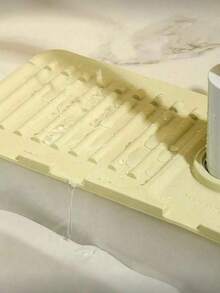 1 Peça Bandeja de Gotejamento de Torneira de Silicone - Almofada de Gotejamento de Alça de Torneira de Silicone, Dispenser de Sabão de Louça, Protetor Contra Respingos de Torneira, Acessórios de Pia de Cozinha, Tapete Anti-Respingos, Borda Estreita Ajustável, Adequado para Pia de Banheiro, Pia de Cozinha e Escorredor de Louça - Multicolorido - Visão 3