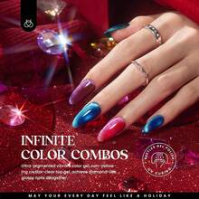 Beetles 20 Colors Cat Eye Gel Nail Polish Set - Glitter Red Green Blue Brown Black, Magnetic Base & Matte Glossy Top Coat, Galaxy Gemlight Soak Off UV Manicure Salon Gift For Women - 20 Colors Gemstone Party - 查看 2